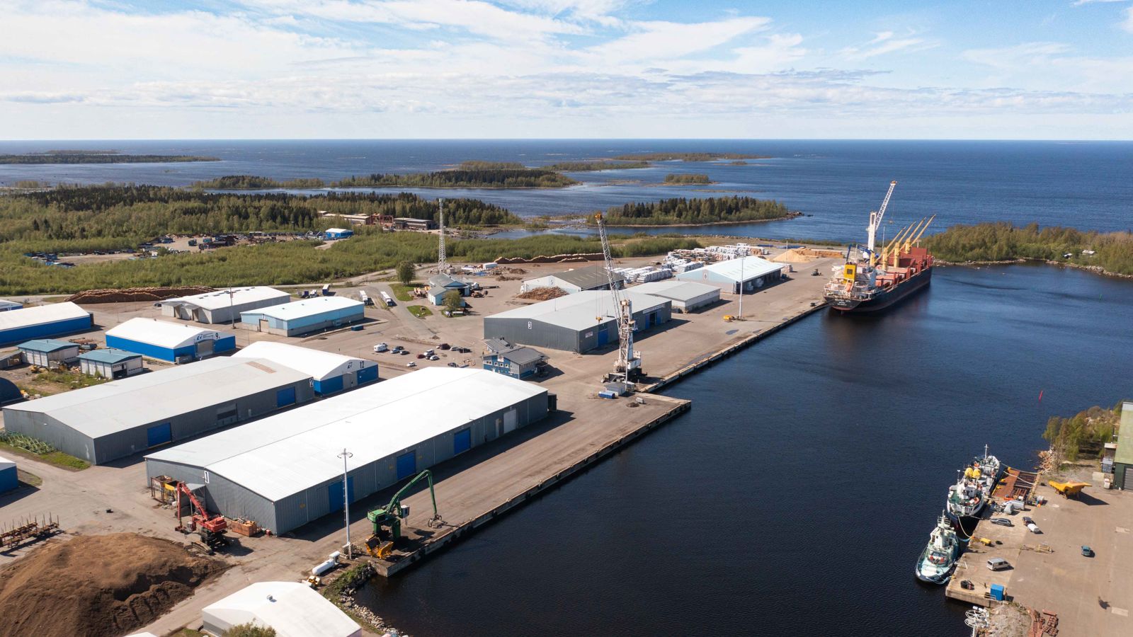 The port of Kalajoki businesspark in summer