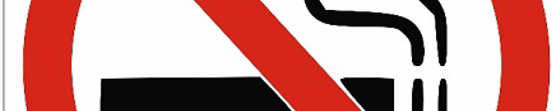 Tupakan kieltäminen -merkki, tupakan kuva, jonka päällä punainen kieltomerkki