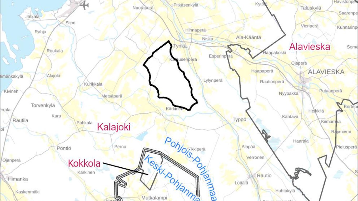 Tallikallion tuulivoimaosayleiskaava, kartta