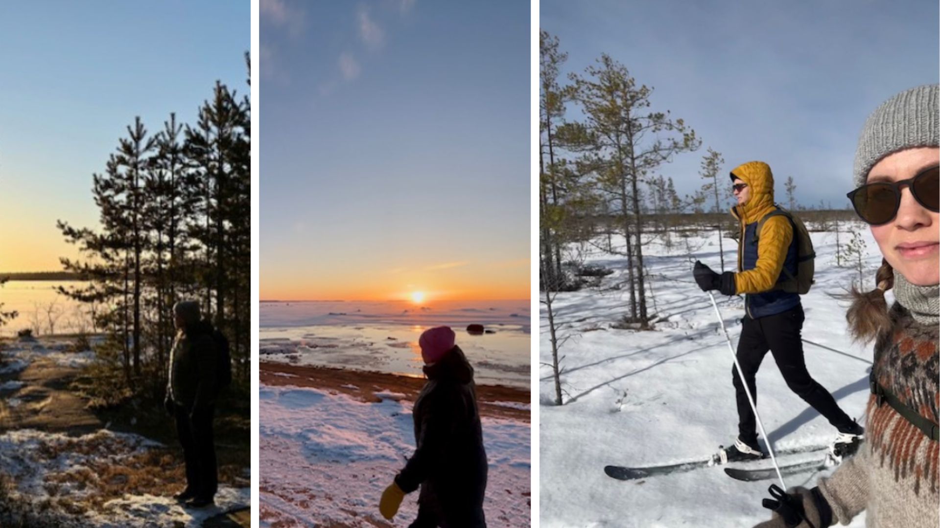 Kuvakollaasi ulkoilevista ihmisistä