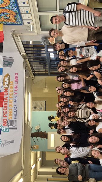 students under the flags