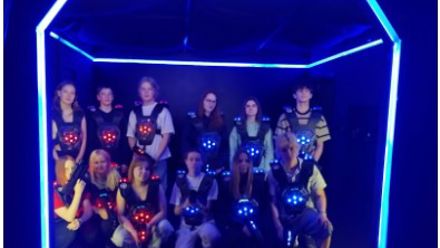 students at a lasertag
