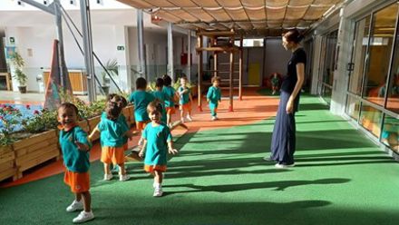 Little kids playing outside