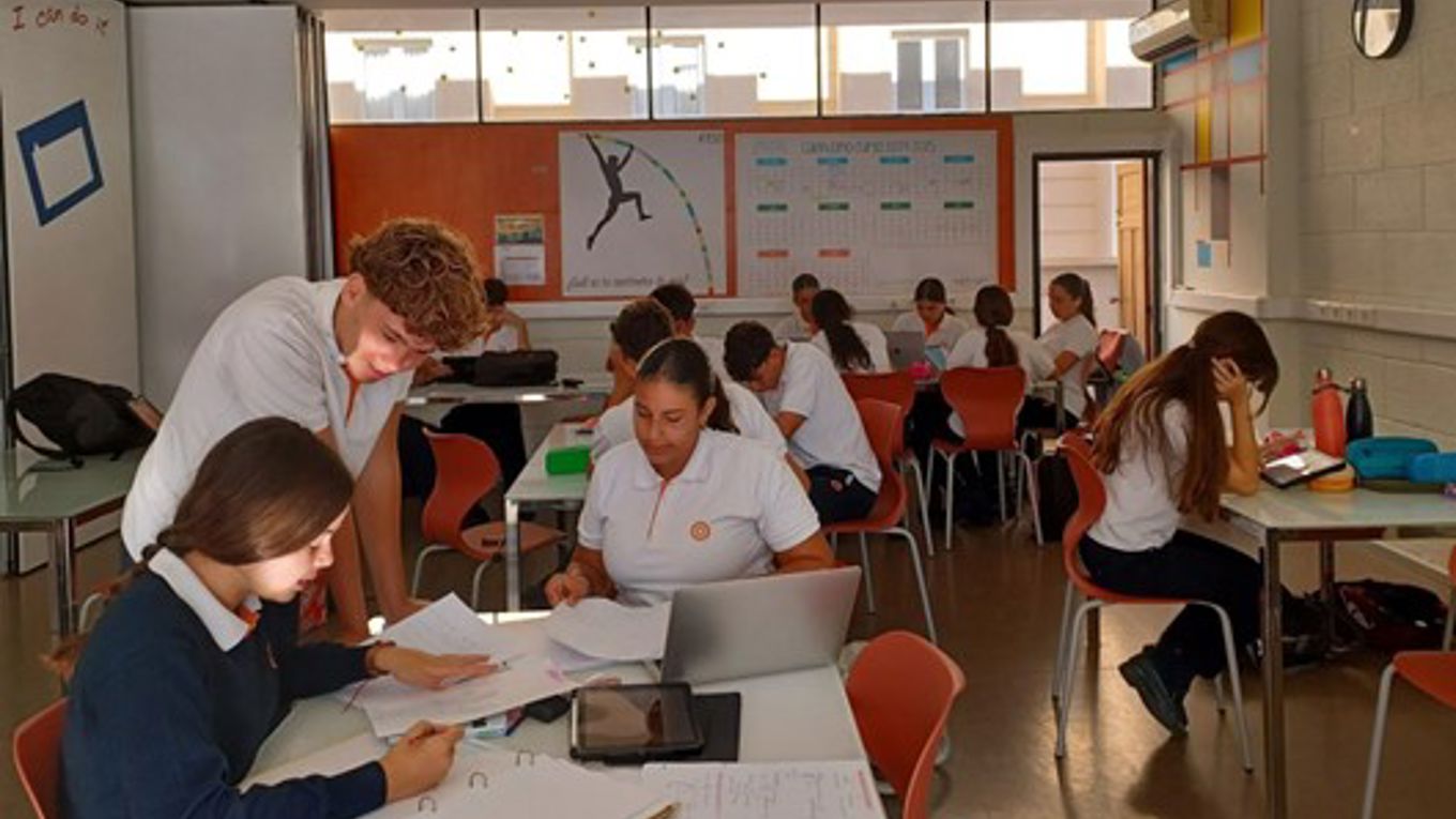 Older students in a classroom