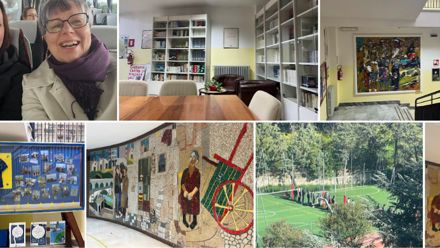 collage of pictures from school in Italy