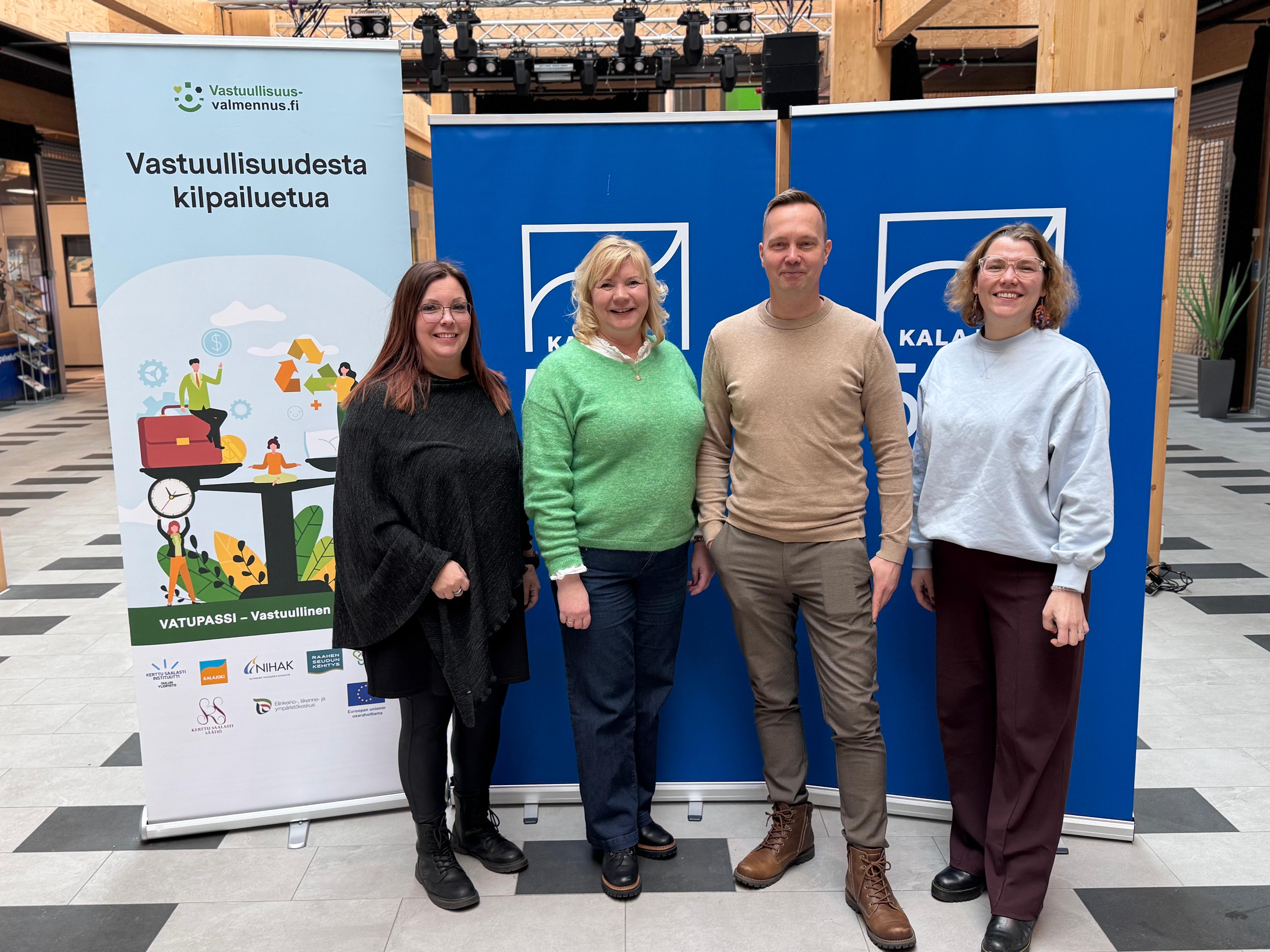 VATUPASSI-hankkeen seminaarin paneelissa mukana Heidi Hukka, Mari Niemelä, Perttu Siermala ja Mari Palin.